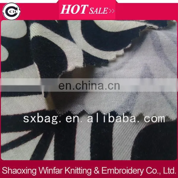 single jersey spandex knitting wholesale printed spun rayon fabric for garment