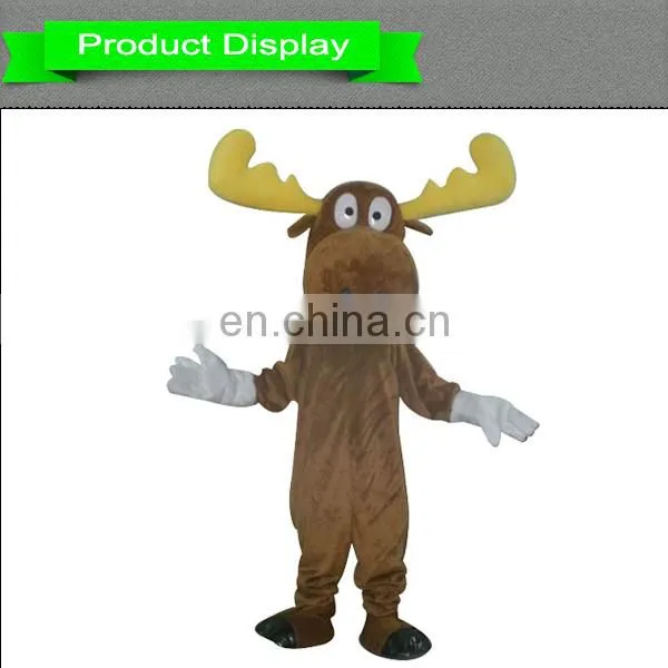 Fancy dress plush deer walking costume, adult Christmas reindeer costume for sale