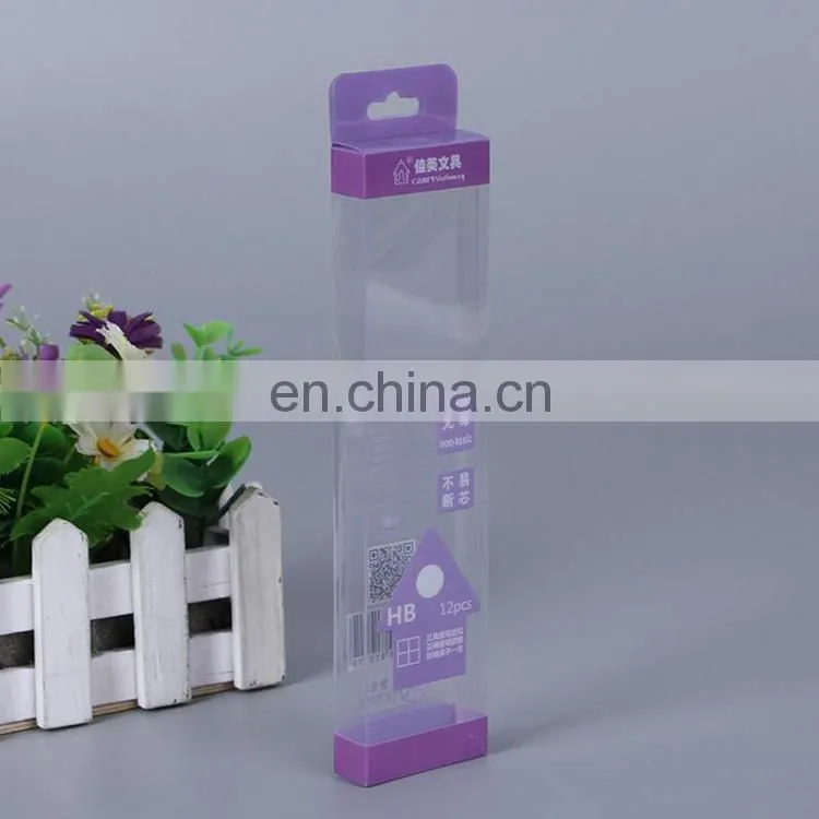 Factory direct selling environmental protection PP plastic packing box, PVC color printing box, stationery packing box with hang