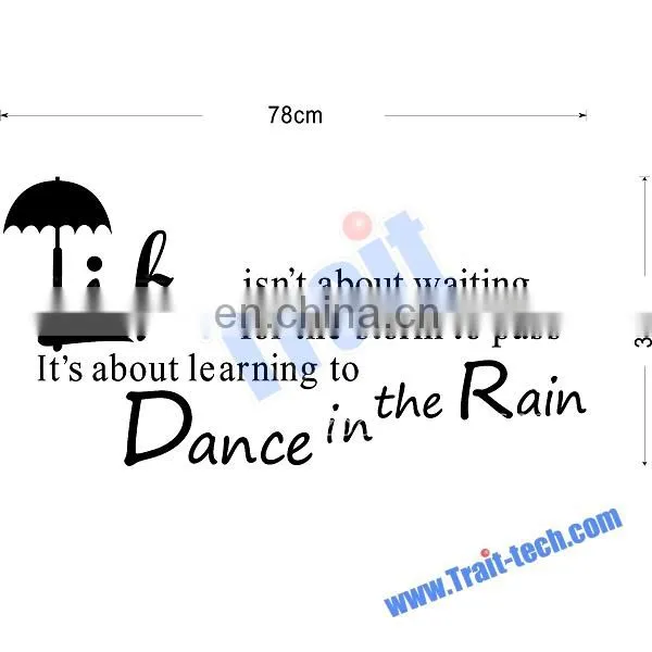 Dance in the rain wall stickers English Wall Stickers Wall Quotes Decals