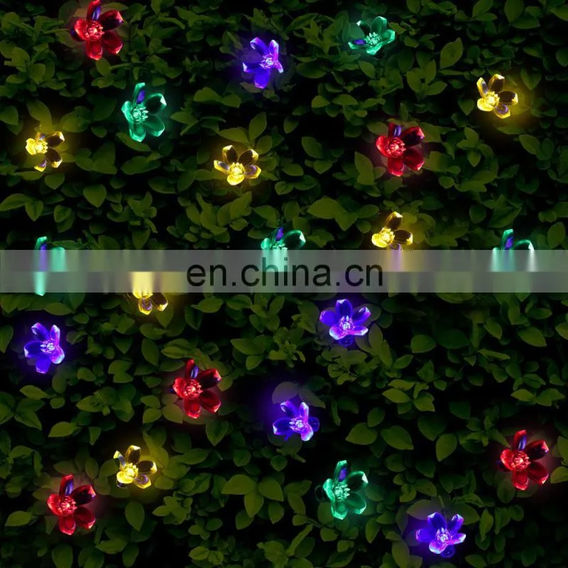 On sale Christmas Garden Patio Indoor Party Decoration RGB Colorful blinking Blossom Flowers Solar String led Lights
