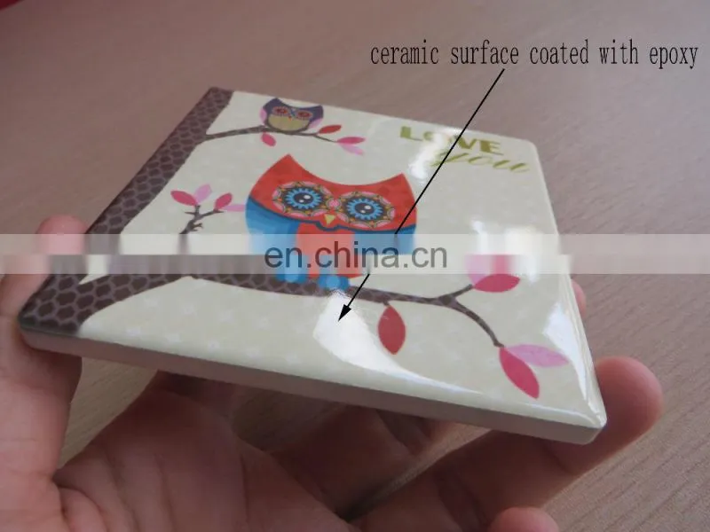 customize design bulk printed pocerlain ceramic plate, handmade ceramic coaster