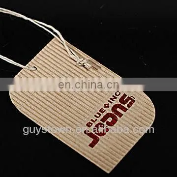 custom printed brown kraft paper hangtag for garment