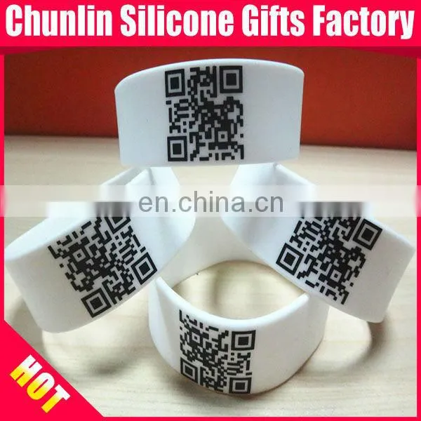 Up to Date QR Code Wide Silicone Bracelets