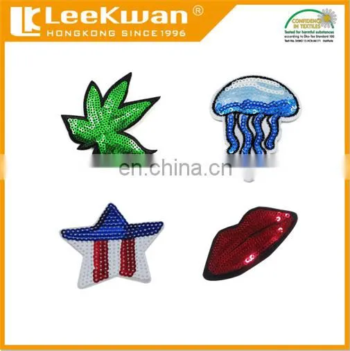 high-quality custom flower shapesequin applique patch /embroidery applique fabric sew on clothing patch