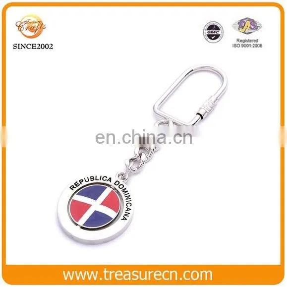 Custom Revolve Epoxy Enamel Stamping Zinc Alloy Logo With Keychain