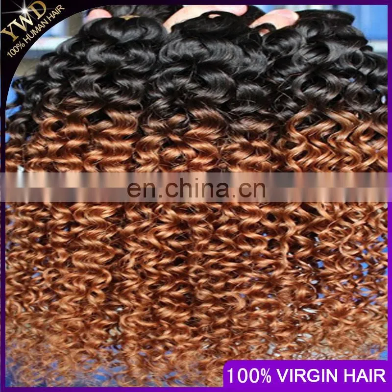 8A 3 bundles 1B 30 peruvian virgin hair ombre weave cheap ombre peruvian kinky curly virgin hair ombre hair extensions two tone