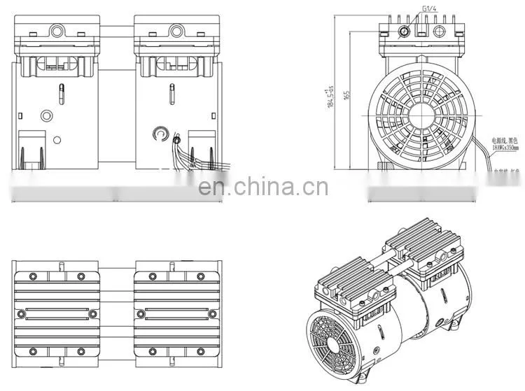 Strong power mini AC oil free vacuum pump 220V