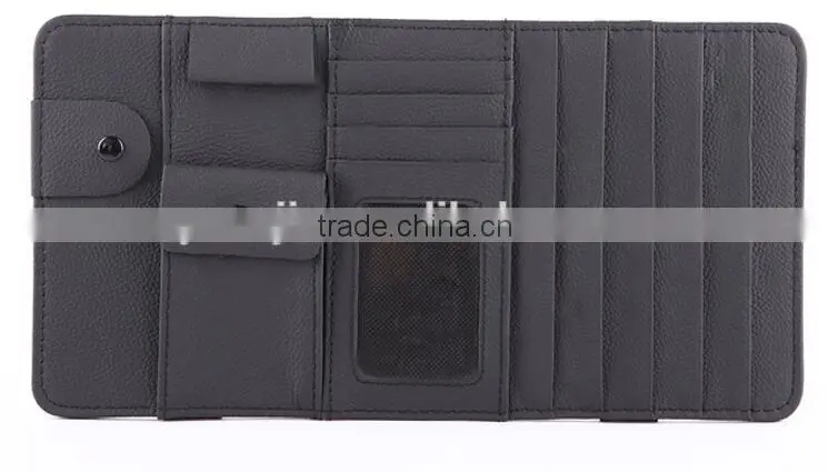 New Multi-function 7pcs Disks CD DVD Glasses Cards Sotre Case Holder Bag for Auto Vehicle Truck Sun Visor Organizer Beige