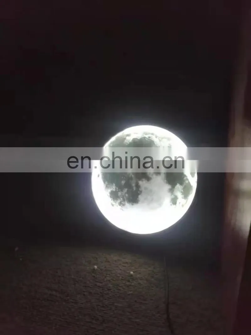 Decorative glass round Moon mirror with stand shelf for home table makeup mirror