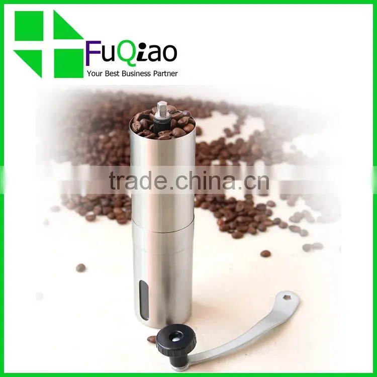 Trade Assurance Ceramic Burr Manual stainless steel commercial coffee grinder with scoop