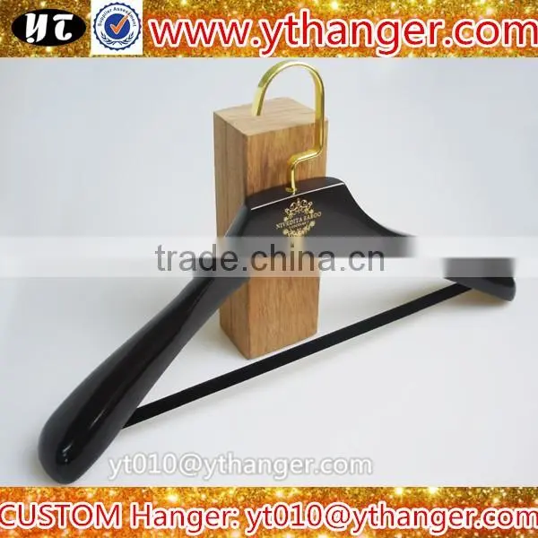 YY0539 vintage wooden top hanger with trousers bar wood coat hanger
