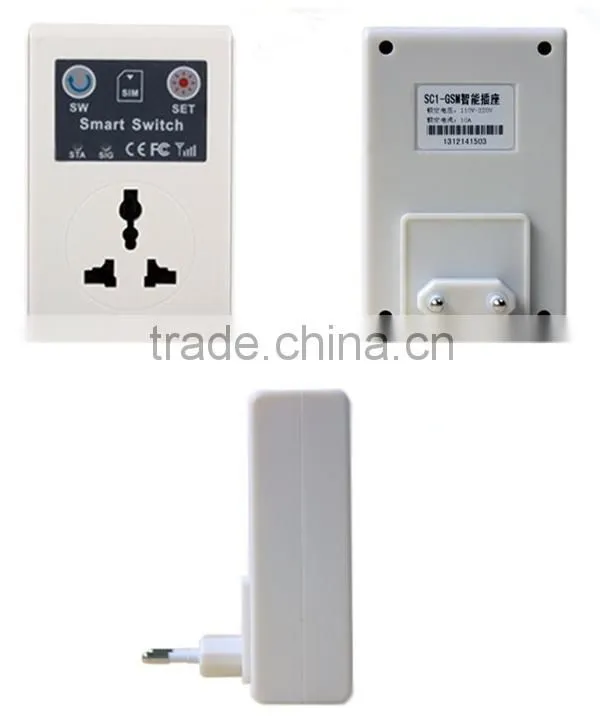 Smart Home SMS/Dial Switch ON/OFF 2200W Universal Remote Controlled GSM Power Socket Suitable for US/ UK/ EU Stand Plug