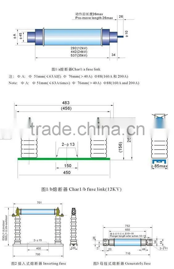 Indoor high-voltage fuse Fuse, XRNT 12kV