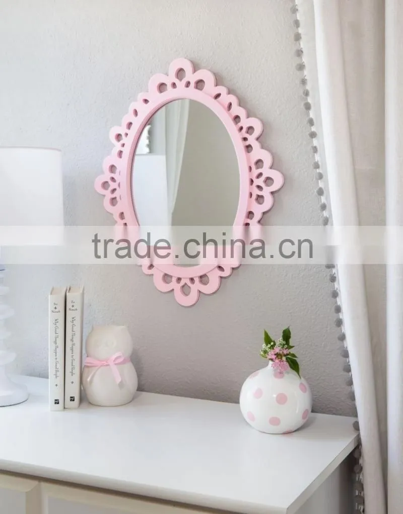 Oval Wall Mirror - Highly Decorative Wall Accessories - Use it for Bedroom and Bathroom Wall, or as a Princess Mirror for Girl's