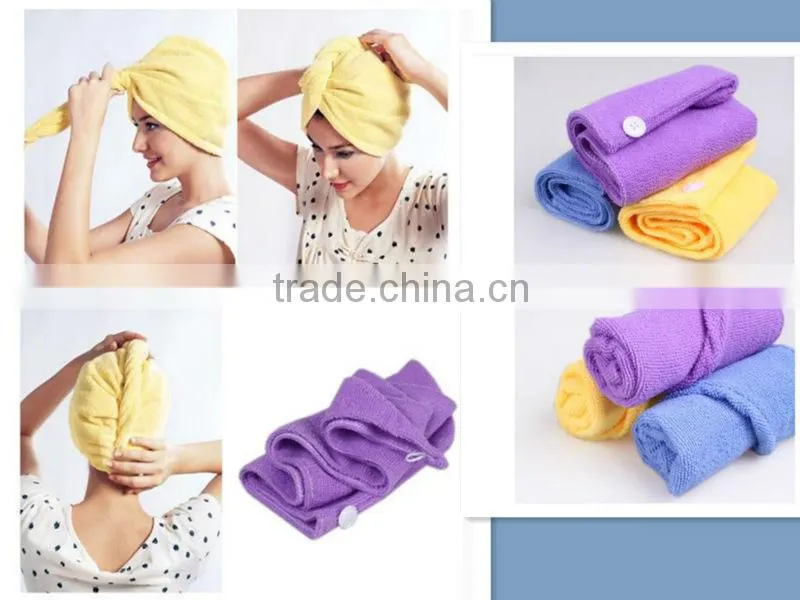 Wholesale Price, hair turban, microfiber hair dry cap