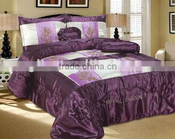 2016 5Pcs Satin Embroidery Comforter Set