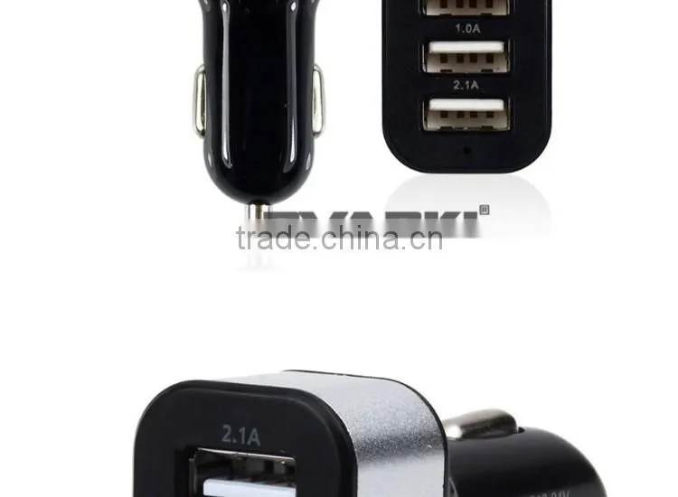 8 years experience 2016 new Premium 5V 2..1A Smart IQ Fast Charge 3 USB Port Car Charger made in china