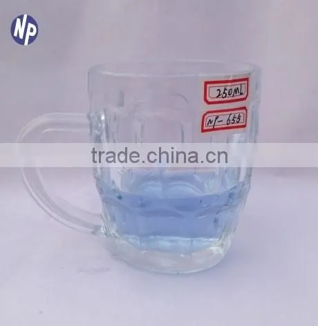 10oz pineapple clear glass beer mug with handle xuzhou