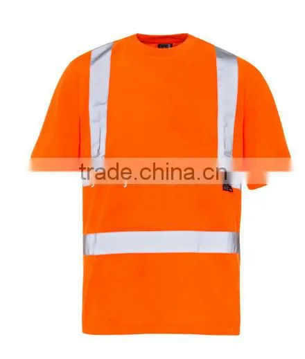short sleeve round collar hi-vis reflective T-shirt
