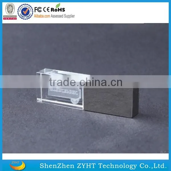 Crystal USB Flash Drive, USB Drives Custom Logo, Crystal USB stick 2.0 Factory Price