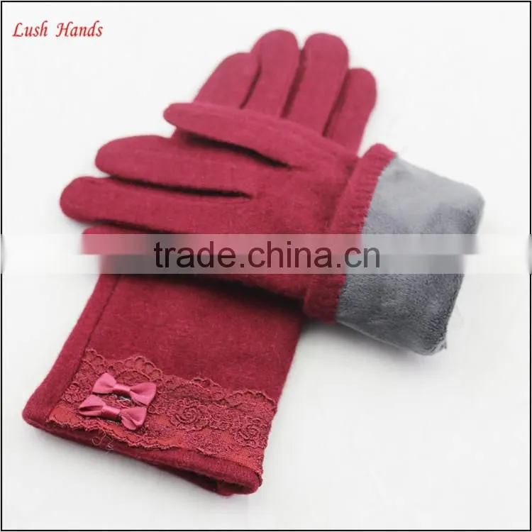 ladies winter fashion dress gloves thin woolen gloves touch screen hand gloves