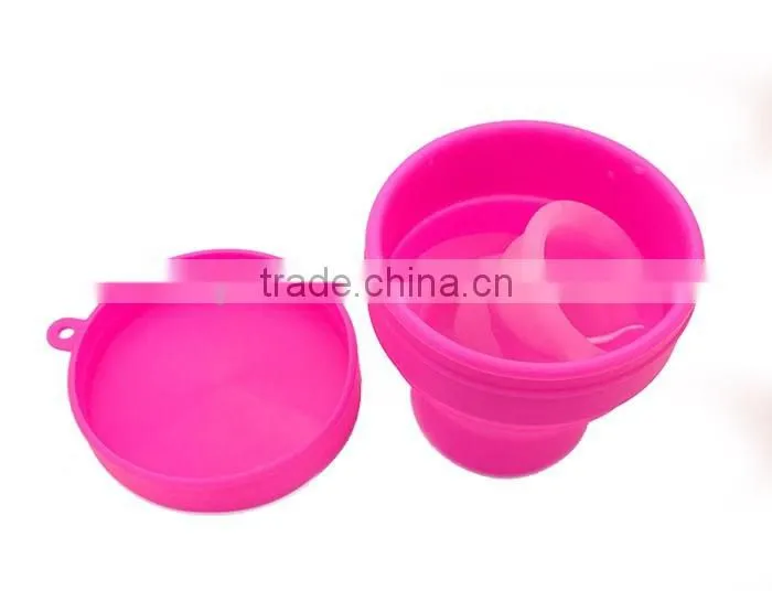 Silicone foldable cup for silicon menstrual cup