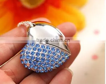 Heart-shaped Jewelry USB Flash Disk, Heart Shape Crystal USB Flash Drive