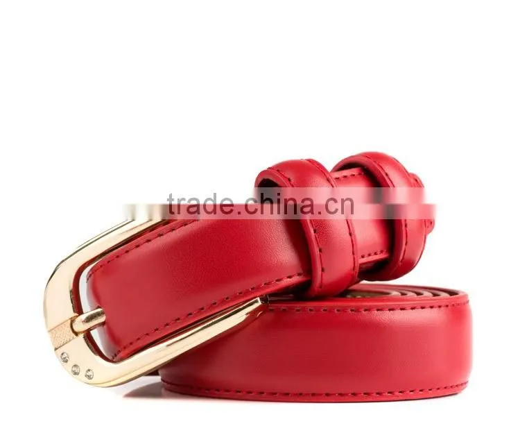 Fashion Metal Pin Buckle Genuine Leather Women Belts