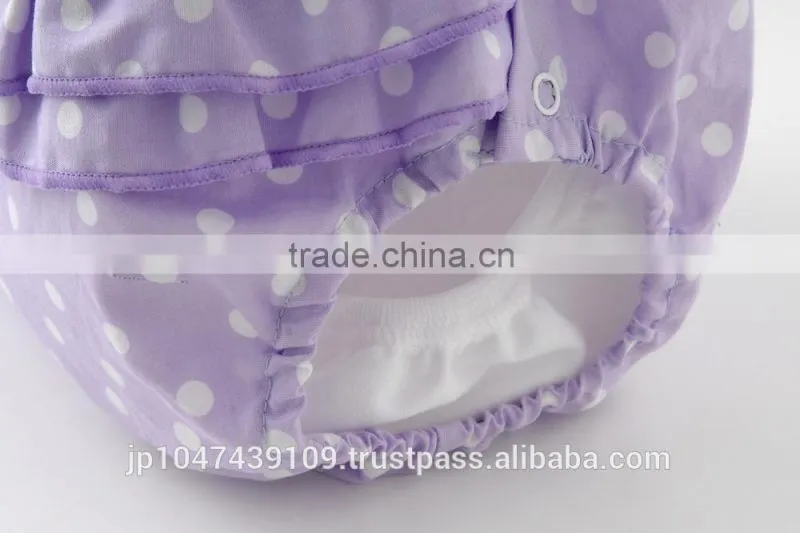 made in Japan cute polka dot and frilled cloth baby diaper cover nappies high quality