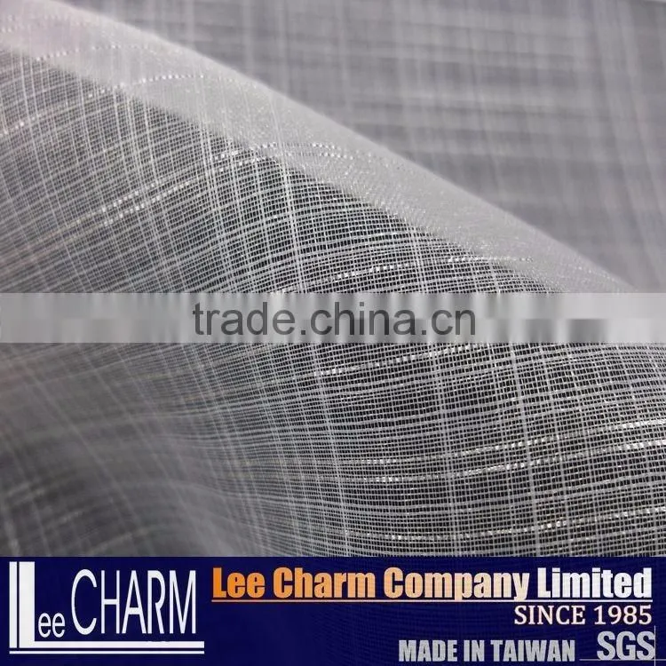 Polyester Organza Big Check Design Fabric