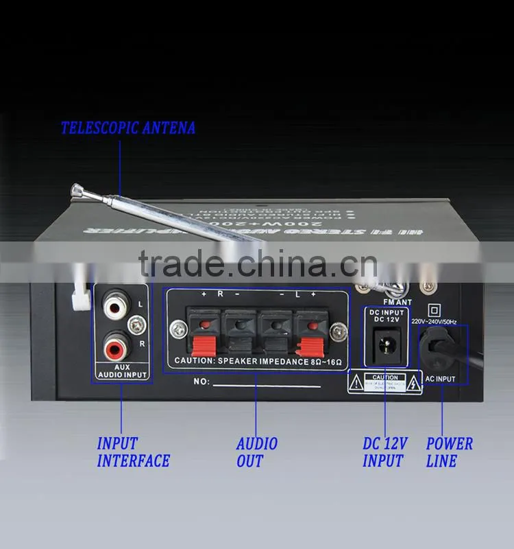 Small car amplifier class d 1500w YT-699D with usb sd
