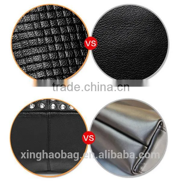 Hot selling fashionable triangle shaped leather backpack with rivet