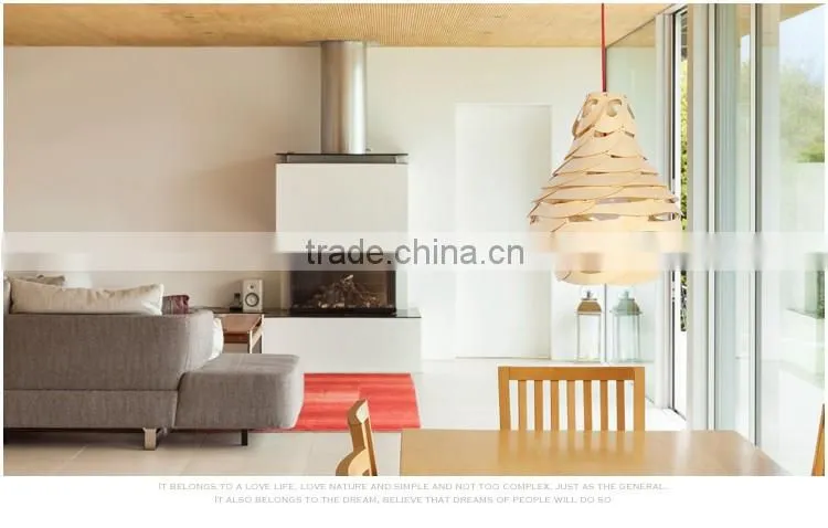 LED pendant light JK-8005B-30 Newest wood color handmade pendant light for children room decoration