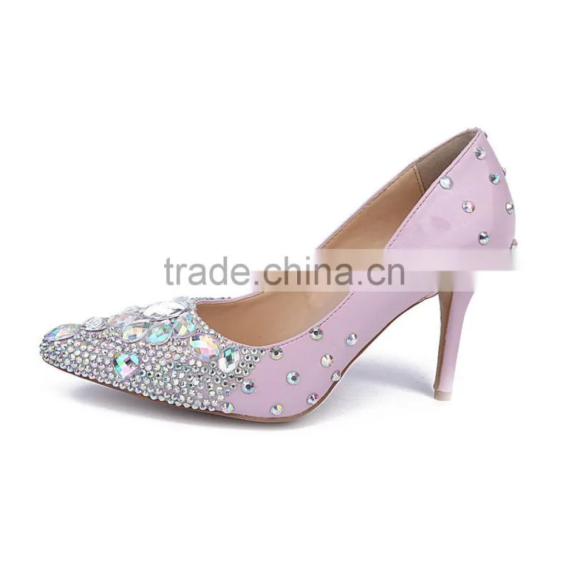2015 New Arrival High Heel Shoes, Luxury Design Ladies Diamond Crystal Dress Footwear, Party Prom Bridal Wedding Shoes