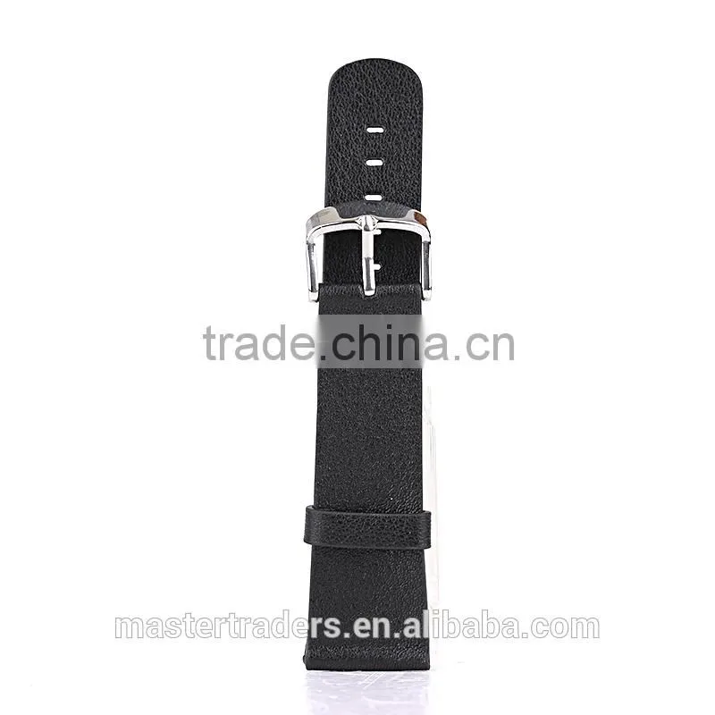 Cheap Black Genuine Leather Litchi Grain Watch Band Wrist Strap Bracelet For 38MM Apple Watch MT-3589