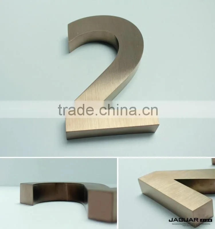 2016 custom made chraming metal logo crafts stainless steel numbers