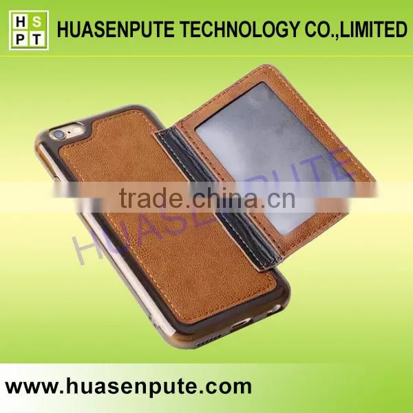 Phone Back Cover Leather Wallet Case For iPhone 6 With Card Slot