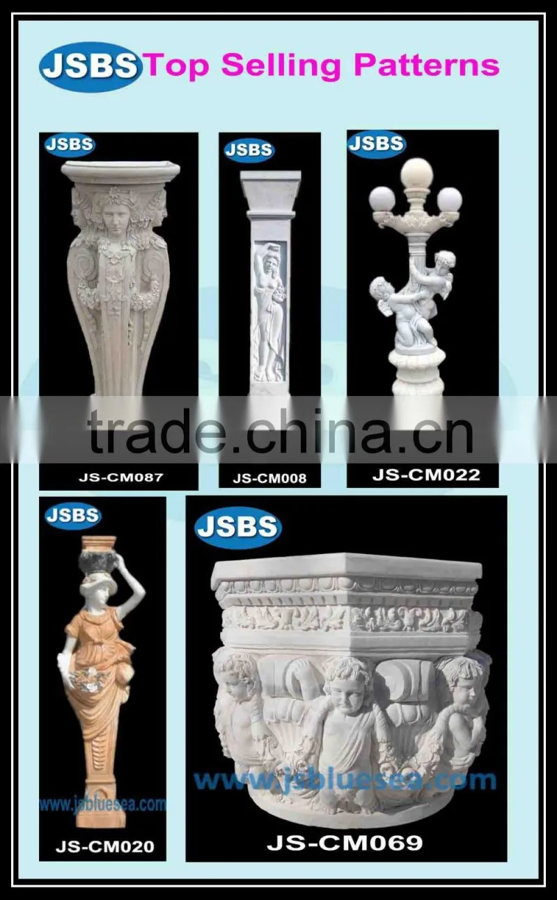solid stone carved interior decorative columns