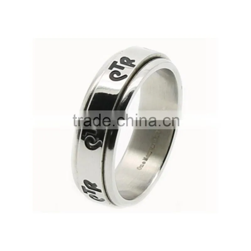 Stainless Steel Spinner Engraved Men Rings