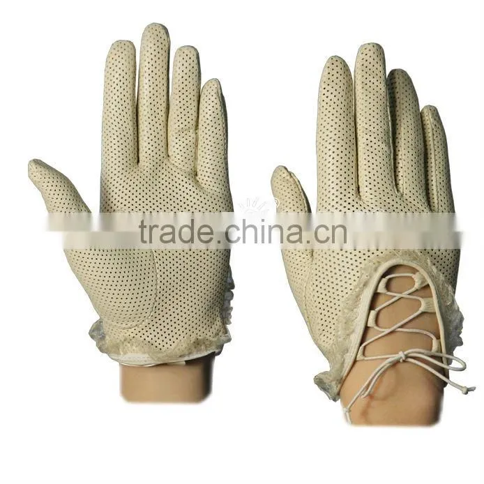 lace trim custom winter gloves