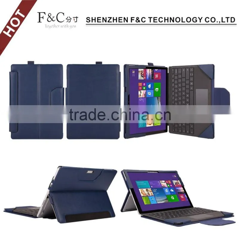 2016 High Qulity Hot Selling Flip Leather Tablet Case for microsoft surface pro 4 keyboard