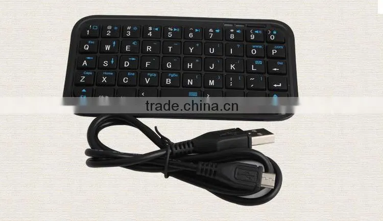 Ultra Slim Mini Wireless Bluetooth Keyboard for Blackberry Handheld Rechargeable 49-Key Wireless Keyboard for iPhone/iPad