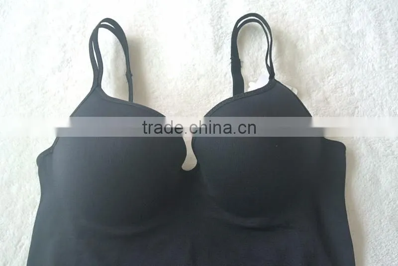 Black Seamless Padded Sport Wear Yoga Workout Gym Tank Top Women