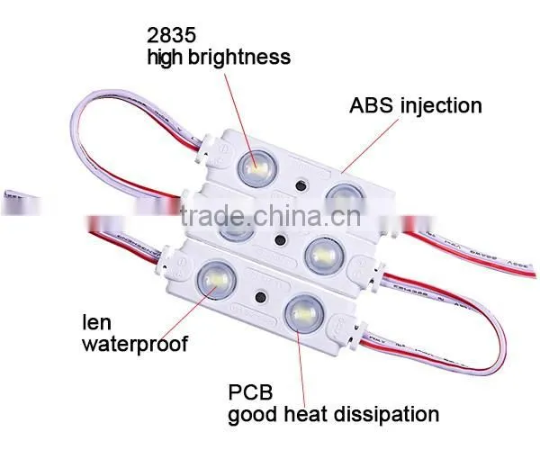 Alibaba hot sales product led injection modules 2835 0.72W waterproof IP67 CE RoHS approved 3 years warranty with lens