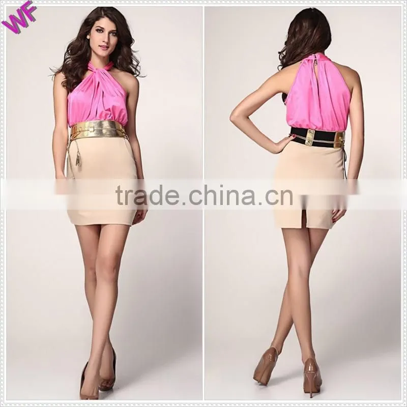 Custom Made Halter Bodycon Dress with Belt