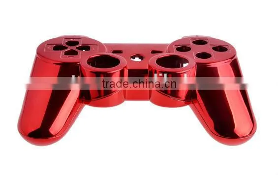 Red Chrome Faceplate for PS3 Wireless Controller Chrome housing for PS3 controller full shell and full set buttons