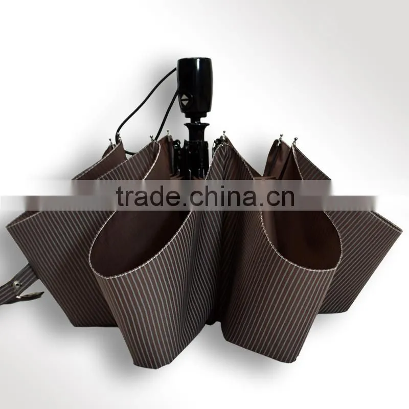 Customized 21" 8 ribs 3 fold polyester sun rain business windproof umbrella