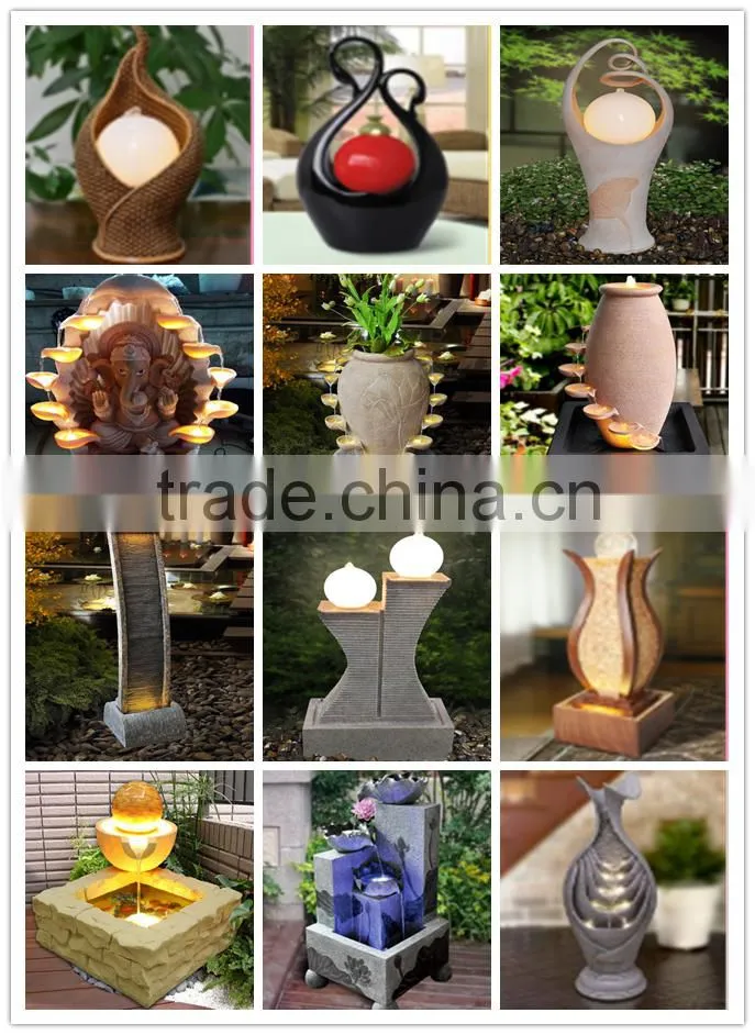 hotel decorative led resin vase fountain