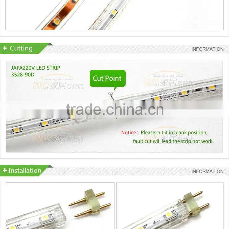 JAFA Upgrades 3528 90leds Per Meter LED Strips 220v
